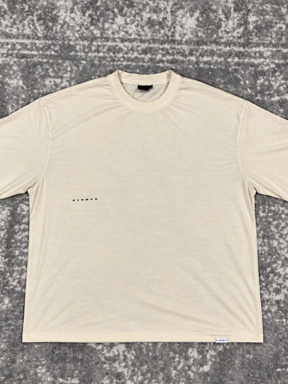 Summer Minimalist Cream Oversized T-Shirt